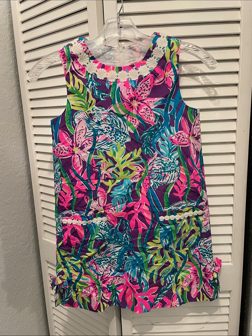 Lilly Pulitzer Floral Shift Dress in Hot Pink, Teal & Purple